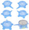 SLSON 6 Pack Pet Food Can Cover 1 Fit All Universal Stretchable Silicone Cat Can Lids for Dogs and Cats Canned Food Covers, Blue