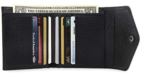 Otto Angelino Echtleder Geldbörse im Briefumschlag-Design - RFID Schutz – Unisex, Schwarz