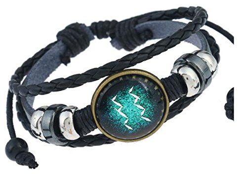 MeiPing Lederarmband, Unisex, Sternbild 12, One Size, Leder