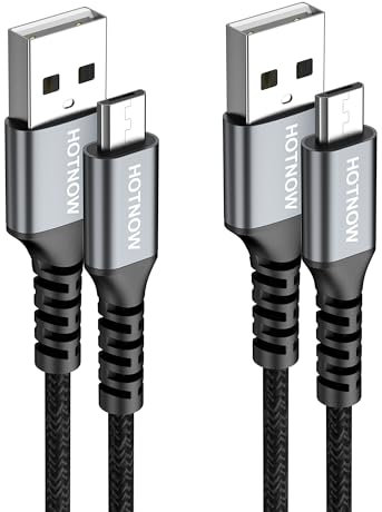 HOTNOW Cavo Micro USB 1m 2 Pezzi, 100cm Sincronizzazione Dati Android e Cavo Intrecciato a Ricarica Rapida per Samsung Galaxy S6 S7, Tablet