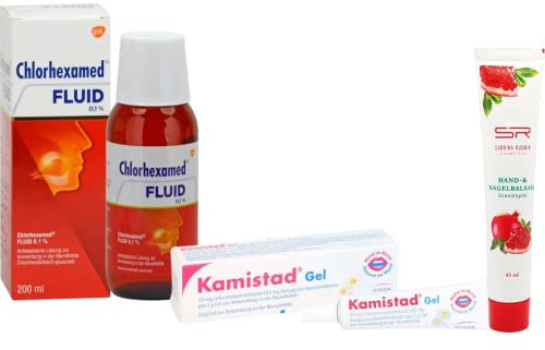 Chlorhexamed & Kamistad Sparset - Chlorhexamed Fluid 0,1% 200 ml & Kamistad Gel 10 g inkl. GRATIS Hand- und Nagelbalsam