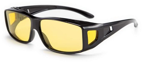 FEISEDY Surlunettes de Vision Nocturne Hommes Femmes Polarisées avec Oculaire Jaune pour la Conduite B2593