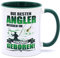 Die besten Angler werden im Wunschmonat geboren Tasse Becher Angel Fischer Zubehör Angelzubehör Geschenke für Fischen Karpfen Norwegen Kaffeetasse Anglerzubehör Anglerbedarf Fisch Männer Tassen