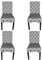 Printed High-Back Chair Covers for Dining Room Chairs – Spandex Stretch, Universal Armless Chair Protective Slipcover for Kitchen, Wedding, Party, Banquet & Hotel, Trellis Pattern - Grey, Pack of 4