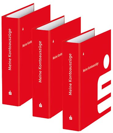3 x Sparkassen Kontoauszugsordner Finanzordner Bankordner Ordner Aufbewahrungsordner für Kontoauszüge A4
