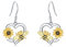 Bienen Ohrringe 925 Sterling Silber Herz Tropfen Ohrringe Sonnenblume mit Tier Biene Ohrhänger Sonnenblumen Ohrhänger Schmuck für Kinder Damen Mädchen