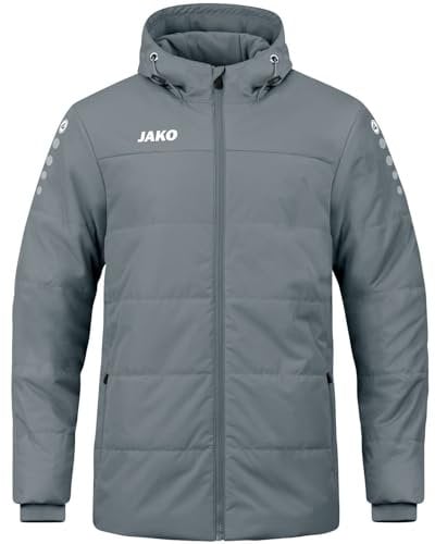JAKO Kinder Coachjacke Team mit Kapuze, Steingrau, 152