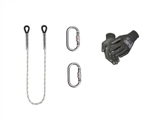 Absturzsicherung Halteseil Seil 1,5m EN354 Karabiner EN362 bis 25KN Fallschutz