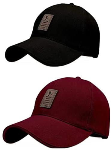 BIPTO Baseball Cap Combo 2er Pack für Damen & Herren, Schwarz und Kastanienbraun, Einheitsgr��e