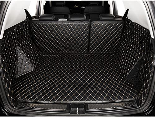 Auto Kofferraumwanne Kofferraummatte für Jeep Wrangler JK Unlimited 4Door JKU 2011 - 2014 2015 2016 2017, Leder Kofferraummatte mit Ladekantenschutz, Voll Kratzfest Wasserdicht Kofferraum Schutzmatte