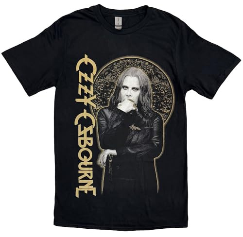 Rock Off Ozzy Osbourne 'Patient No. 9 Gold Graphic' (Black) T-Shirt (Small)