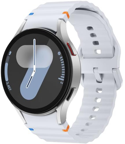 Cinturino per Galaxy Watch 7, 20mm Cinturino Silicone Fascia Ricambio Sportiva Cinturino per Samsung Galaxy Watch 7 40mm 44mm/Galaxy Watch 5 Pro 45mm/Galaxy Watch 6 44mm/Galaxy Watch 6 Classic 43mm
