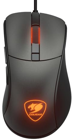COUGAR GAMING | SOURIS GAMING | SOURIS SURPASSION EX NOIR - Ergonomique - Éclairage RGB - Patins en PTFE - Commutateurs à 20 millions de clics - Capteur optique PixArt PAW 3309 - Haute vitesse 150 IPS