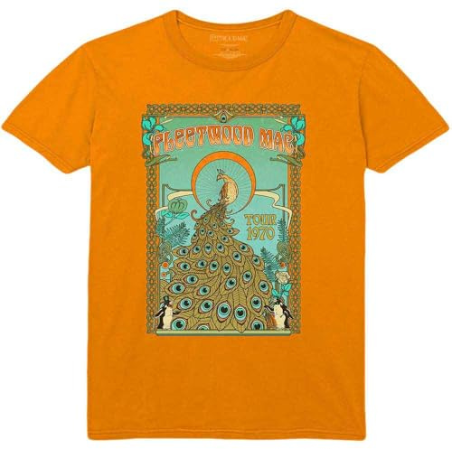 Rock Off Fleetwood Mac 'Peacock' (Orange) T-Shirt (Small)