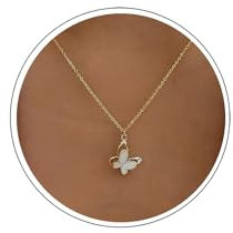Atentuyi Boho Schmetterling Anhänger Halskette Gold Doppelter Schmetterling Halskette Cz Schmetterling Opal Halskette Zierliche Dünne Kette Halskette Einfache Halskette Schmuck Für Frauen Und Mädchen