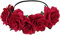 WLLHYF Rote Rose Blumenkrone, Festival Kopfschmuck Wald Haarkranz für Weihnachten Geburtstag Festival Cosplay Hochzeitsfeier