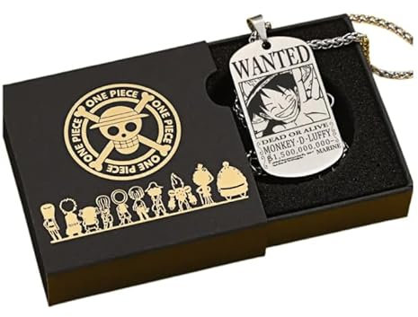 Darkcustom Collier plaquettaire militaire Luffy Dead or Alive with Gift Box
