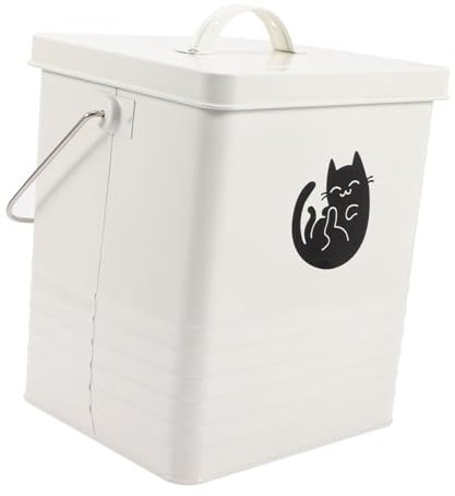 minkissy Iron Bucket Cat Snack Bucket Dog Food Storage Box Kitten Food Container