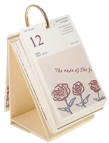 ifundom Vintage Tischkalender Jahresplaner Kleiner Tischkalender 2022 Jährlicher Tischkalender Schreibtischspule Notizblock Desktop-kalender 2022-2023 Papier Spiral- Büro Zeitplan