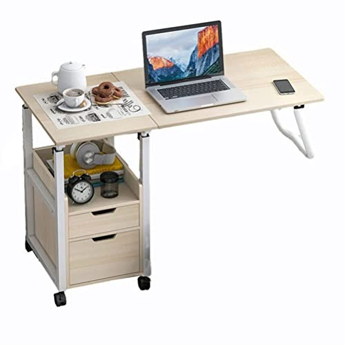 Overbed Table Rolling Laptop Table Adjustable Height Overbed Bedside Desk Mobile Stand Tilting With Wheels Tray Foldable For Bed Sofa Side