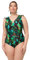 Ulla Popken Damen Petra, Geraffte Schulter Badeanzug, Schwarz, 58