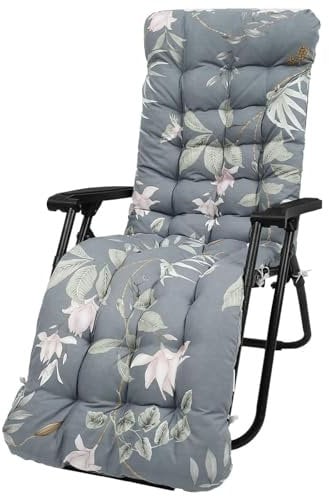 HOUSN Liegenauflage, Auflage Gartenliege, Hochlehner Auflage, Schwungliege,8cm Extra Dicke Gartenstuhl Sitzauflagen mit Krawatte, Auflagen für Deckchair, Urlaub, Innen, Außen,1,53 * 170 * 8cm