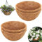 4pcs Hanging Basket Liner,Round Planter Liner for Hanging Basket,Coco Fiber Liners for Hanging Baskets Plant Flower Growth,Garden Flower Pots in the Balcony or Garden (4, 10 Bowl Coconut Liner)