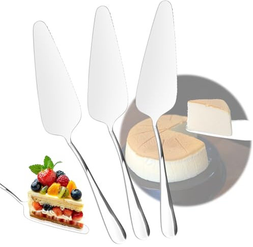 3 Pièces Serveur de Pizza, 22.5 x 4.8cm Tarte Dentelée en Acier Inoxydable, Pelle à Gâteau Dentelée en Acier Inoxydable, Pelle à Tarte en Acier Inoxydable pour Cuisine pour Cuisine, Fêtes Quotidiennes