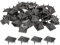 QUARKZMAN 80 Stück Quadratische Nieten Metall, 15mm Punk Pyramid Nieten, Kupfer Pyramide Spike Nieten für Kleidung Tasche Leder Schuhe (Glänzendes Schwarz)