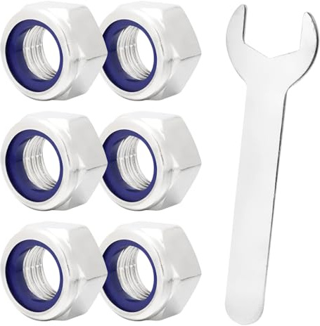 50pcs M5 Nylon Insert Locknuts,304 Stainless Steel Hex Lock Nuts for Bolt DIY RC Cars 3D Printer (50PCS M5)