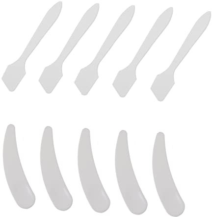 BELLIFFY 10pièces Spatules Transparent Pour Cosmétique Outils De Beauté Cuillères à Échantillon Et Mélange Idéales Pour Crèmes Et Soins Peau