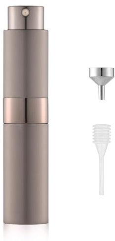 Toureal Aluminio 8ml Atomizador Perfume Recargable, Perfumador Dispensador de Viaje, Spray Pulverizador Pequeño para Colonia (Marrón)