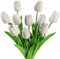 JUSTOYOU - Tulipani artificiali in lattice PU, sembrano veri al tatto, adatti per bouquet di nozze, per feste e come decorazione per la casa, 10 pezzi (grigio)