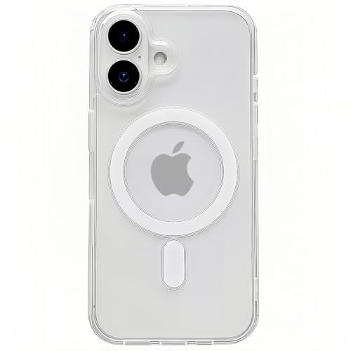 Mixroom - Cover Magnetica per iPhone 16, Compatibile con MagSafe, Custodia Antiurto Telefono, Ricarica Wireless, Retro AntiGraffio Trasparente