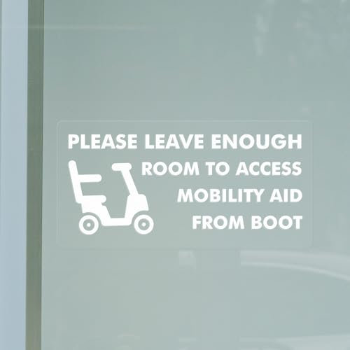 YIKIADA 10 Pack Please Leave Enough Room to Access Mobility Aid from Boot Sticker 200×100mm Vinyl Removable Waterproof Self Adhesive Car Van Decal for Vehicle Window