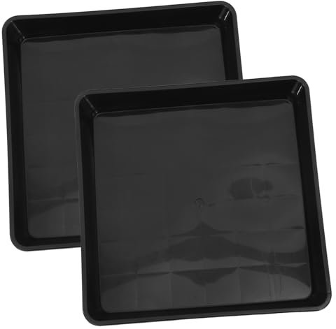 IWOWHERO 2 Piezas Bandejas De Plástico para Plantas Bandeja para Macetas Platillos Cuadrados para Drenaje para Macetas para Uso Interior y Jardín