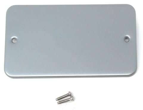 1pcs. Dual Gang Metal Clad Blanking Plate – Durable Wall Faceplate Cover for Electrical Sockets with Screws Included (WxHxD): 140x80x4mm