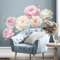 SHUCHING Adesivi Murali Peonia Rimovibili, Adesivi da Parete Vinile Fiore, Decorazione Murale Fiori per Bambini Ragazza