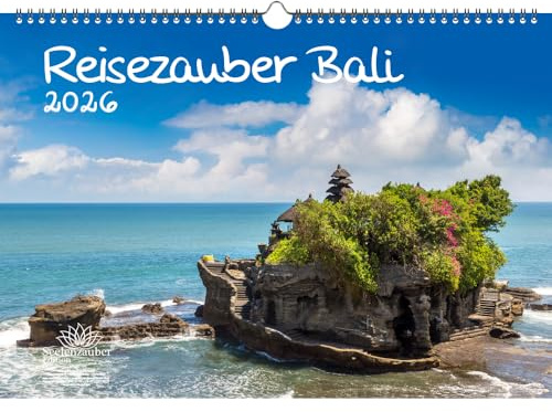 Reisezauber Bali DIN A3 Kalender für 2026 Indonesien Urlaub Strand - Geschenkset Inhalt: 1x Kalender, 1x Weihnachtsanhänger (insgesamt 2 Teile)
