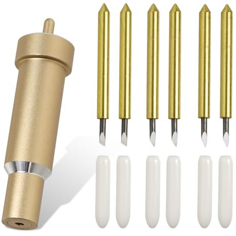 6 Pcs Premium Fine Point Blade with 1 Housing, 30°/45°/60° Cutting Replacement Blades,Deep Cut Blade Maker,Compatible with Cricut Maker 3/Maker Air 3/Air 2/Air 1/Explore 3