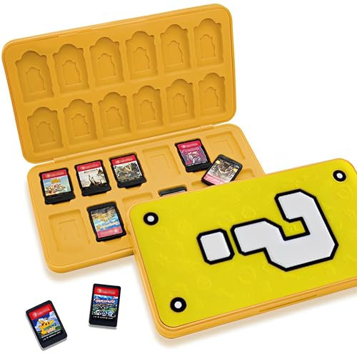 MINGZE Switch Game Case 24 Slot, Switch Games with 24 Game Card Slots/SD Cards Slots, Portable Magnetic Attraction Memory Storage Box for Lite/OLED