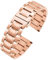 Bracelet de montre en acier inoxydable mat incurvé de 20 mm et 22 mm, compatible avec for Seiko/Timex/Citizen/Casio(C Rose gold,20mm)