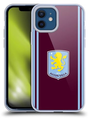 Head Case Designs Officially Licensed Aston Villa Football Club Home 2024/25 Crest Kit Gel Case [Military Grade Protection] Compatible with Apple iPhone 12 / iPhone 12 Pro and Compatible with MagSafe