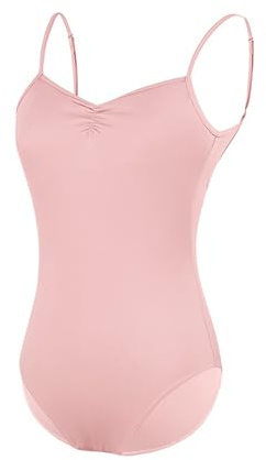 Mesduri Damen Ballett Trikot V-Rücken Turnanzug mit Verstellbare Träger Tanz-Body Gymnastik Bodys Camisole Tanzkleidung für Training