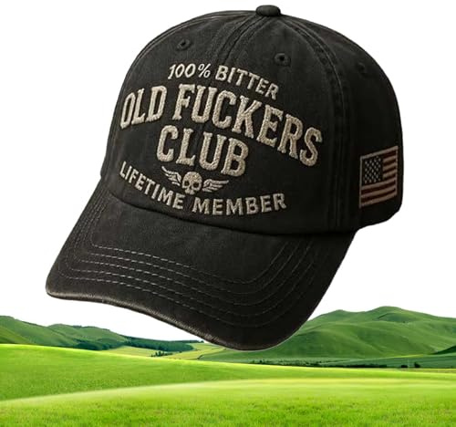 WEIWOGU Old Fuckers Club-Vintage Baseball Cap, Funny Baseball Cap - 100% Bitter Lifetime Member Hat,Embroidered Baseballs Caps