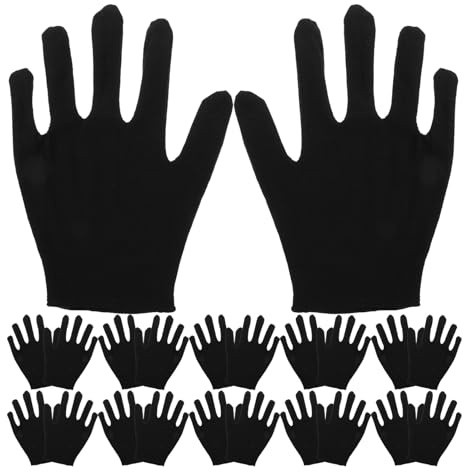 Ciieeo 12 Paar Baumwollhandschuhe Feuchtigkeitsspendend Größe L Schutzhandschuhe für Gartenarbeit Reinigung und Schmuckprüfung
