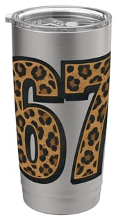 67 Wild Safari Six Seven mit Leopardenmuster im Vintage-Stil Doppelwandiger Edelstahl-Thermobecher
