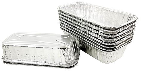 PACTOGO 11 x 5 All-Purpose Aluminum Foil BBQ Grease Drip Catching Pan - Compatible with Weber Grills (Pack of 10)