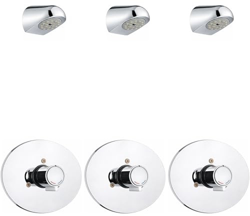 3x Dusch Set Zeitgesteuerte Unterputz-Mischerarmatur mit Duschkopf - Dusche - Kalt/Warm - selbstabschaltend