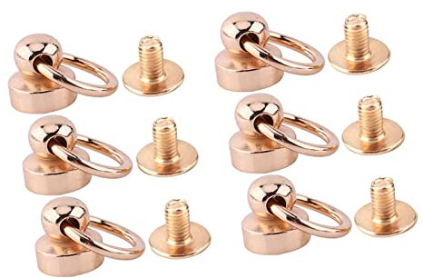 10pcs Kopf Button Stud Nieten Head O-Ring Messing Rivet Studs Gold Schraube zurück runden Kopf Ring Leathercraft DIY Accessary